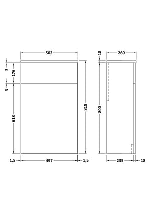 Floor Standing WC Unit 500mm
