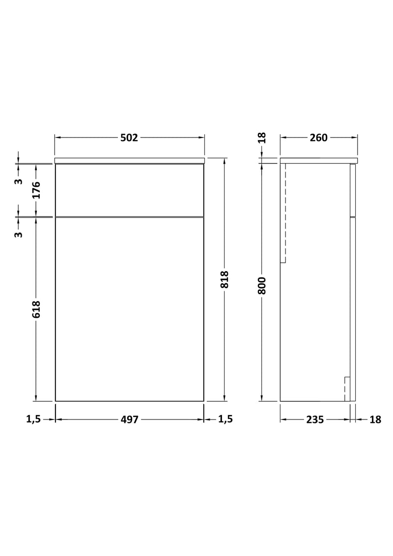 Floor Standing WC Unit 500mm