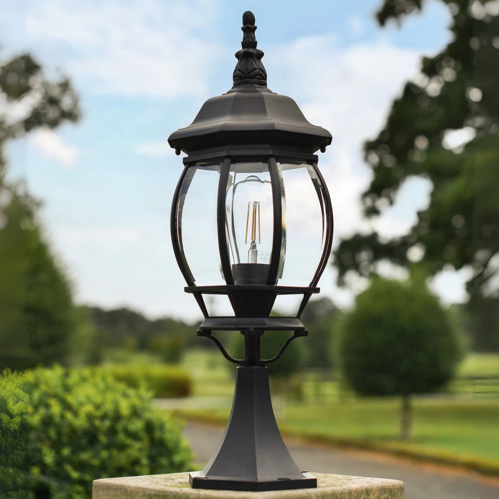 Ascot  Black Pillar Light