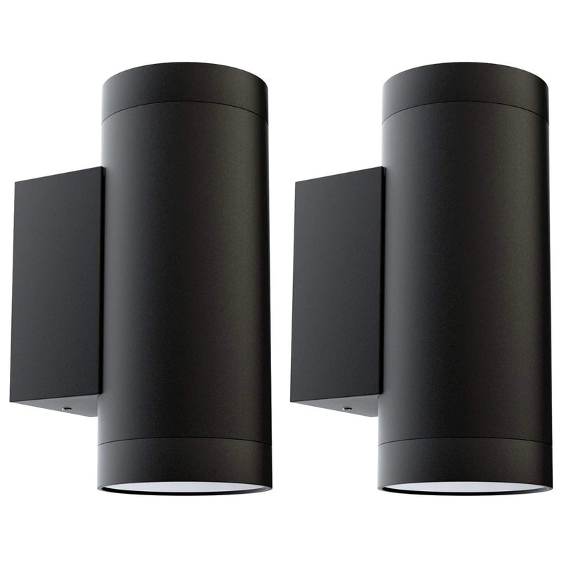 2 pcs Black Outdoor Wall Light