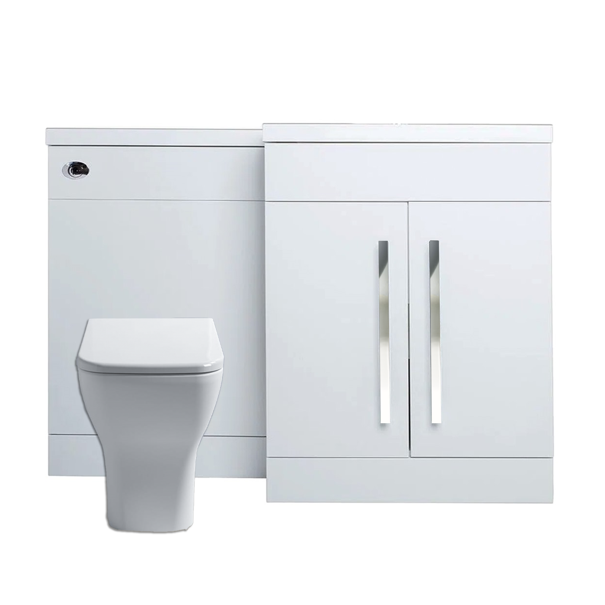Tana 1100mm Bathroom Vanity Unit Set Basin Sink Toilet WC Right Hand Furniture Storage - White